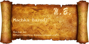 Machka Bazsó névjegykártya